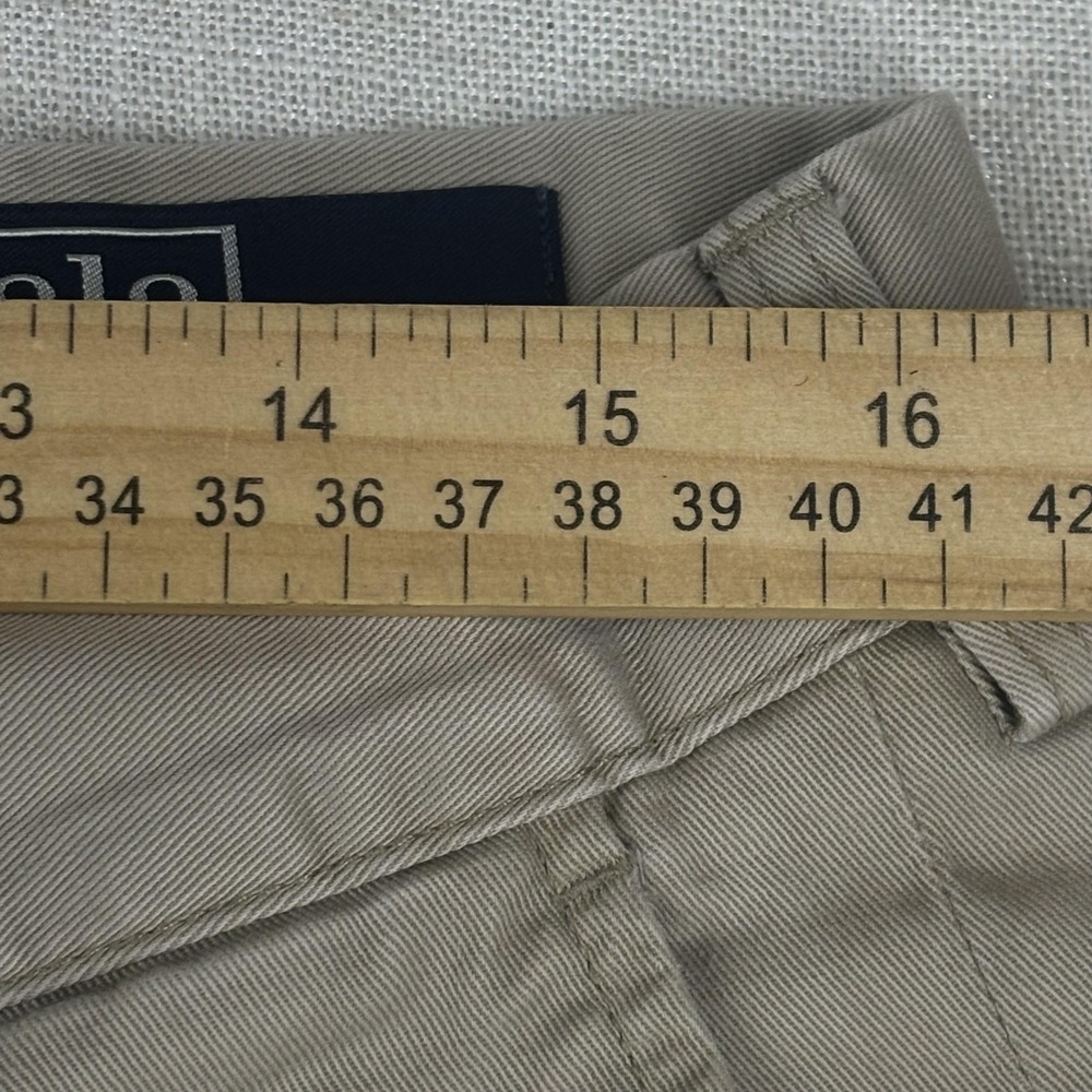 Polo Ralph Lauren Shorts Mens Classic Fit 38 Khaki Flat‎ Front Chino Casual - Picture 6 of 10